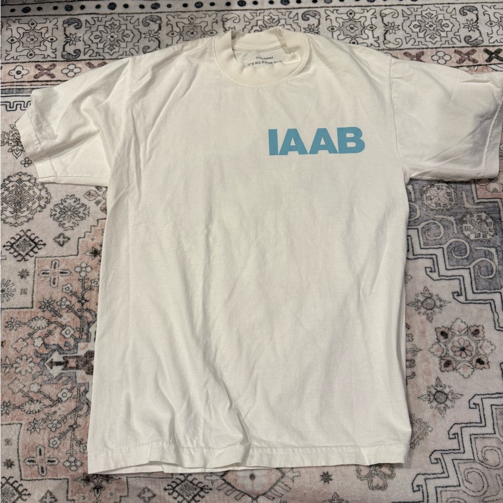 Drake White Tee with Blue Print